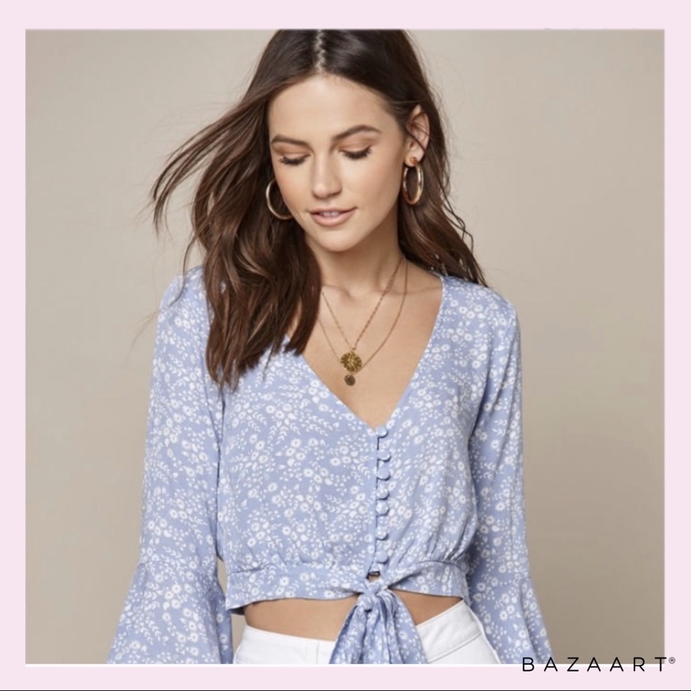 LA hearts cropped blouse
